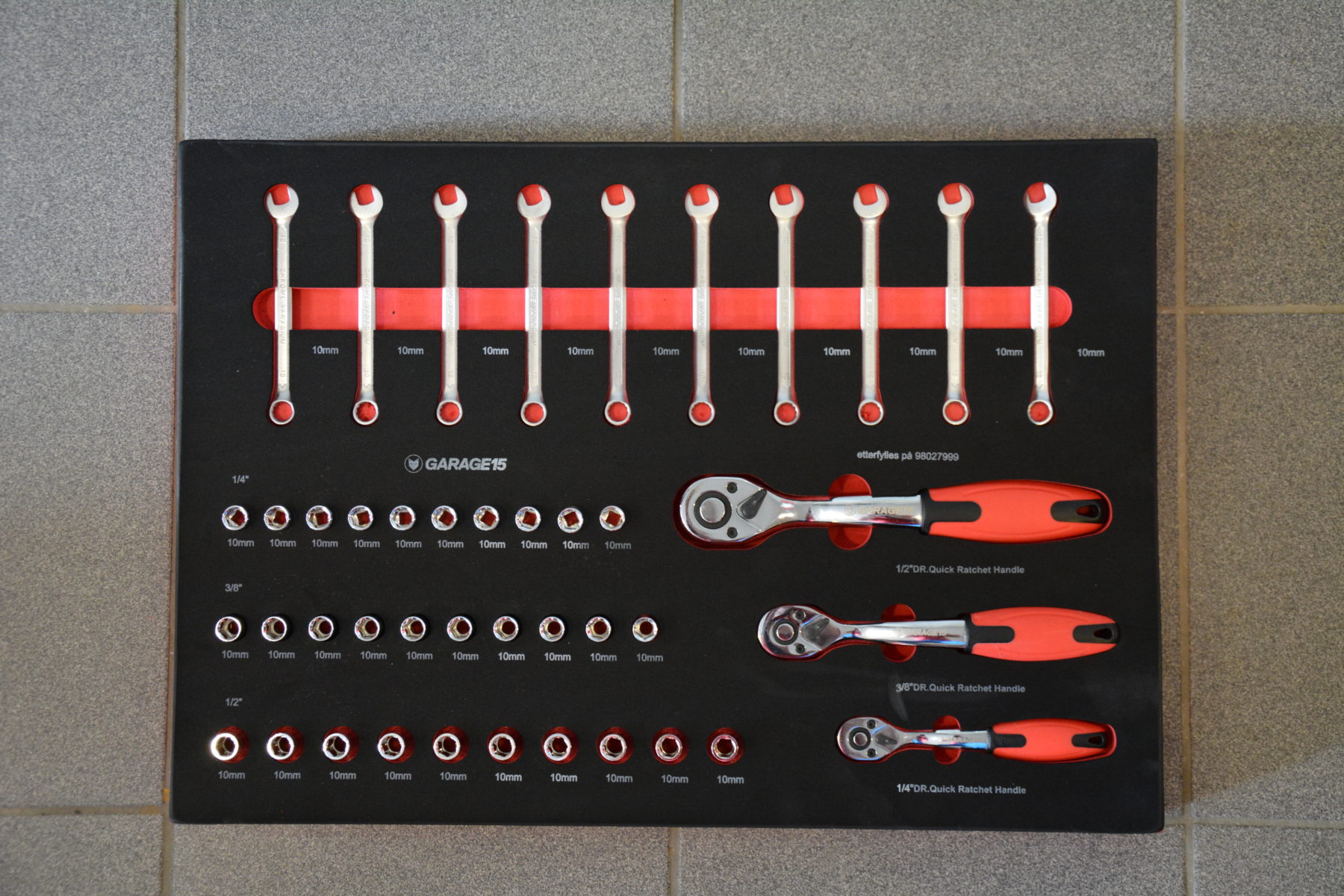 Skuff 41 10mm fastnøkkelsett - Garage 15
