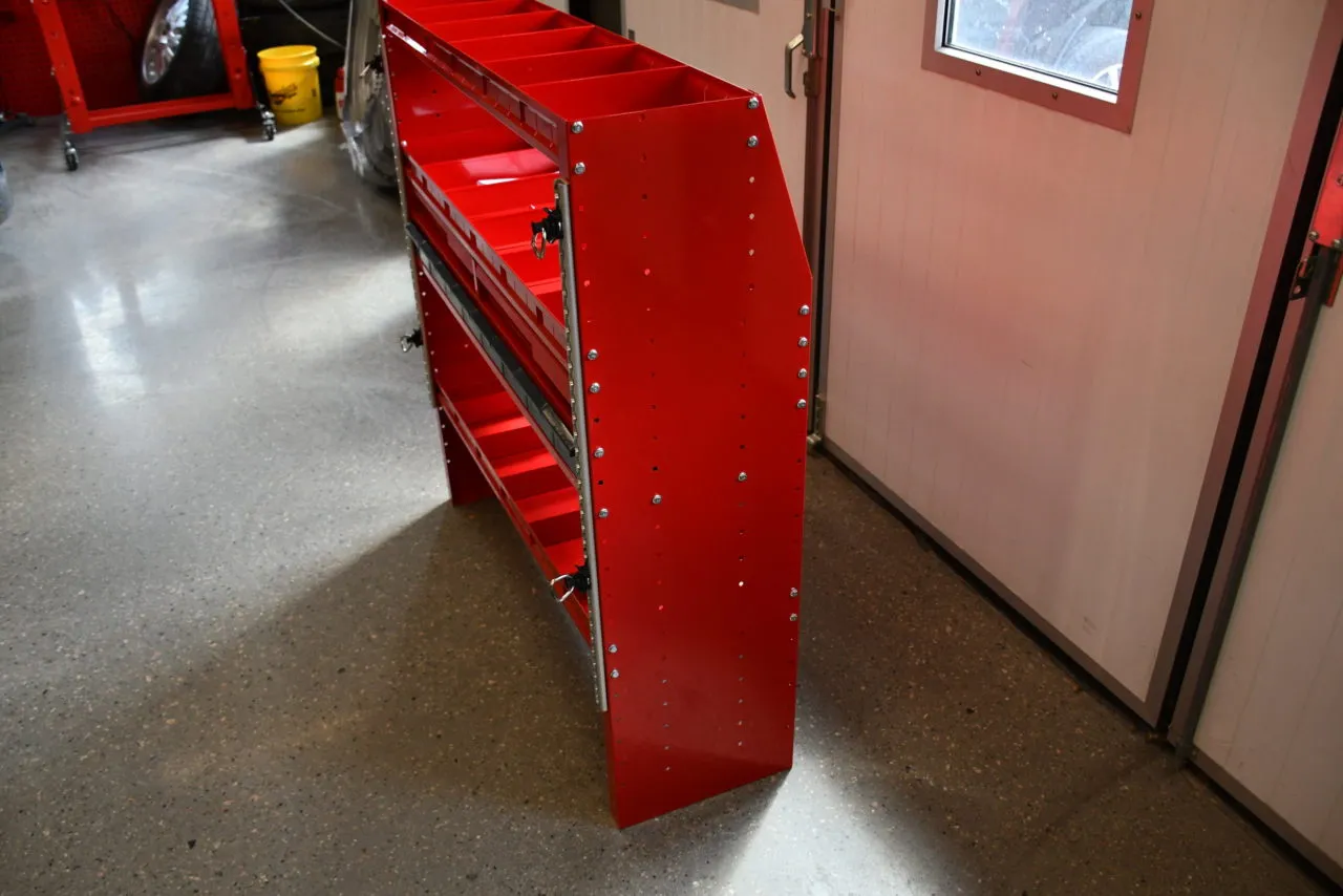 Bilinnredning hylle med skuffer universal Smal type.
